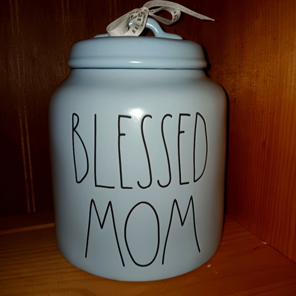 Rae Dunn Kitchen Rae Dunn Blessed Mom Pastel Blue Large Canister
